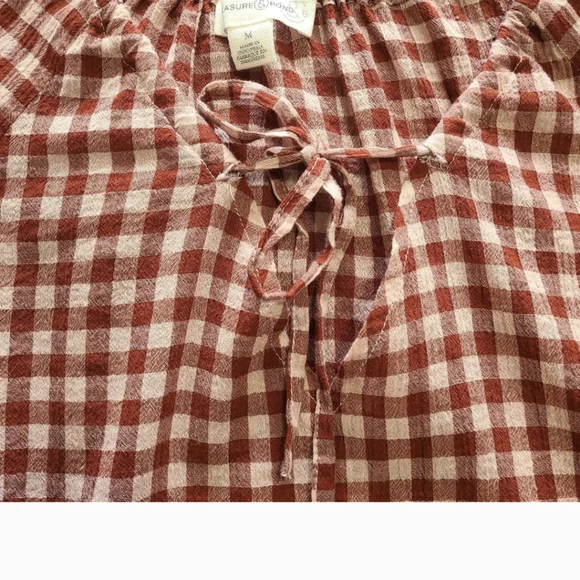 #100 NWOT Treasure & Bond Gingham Checkered Top - Picture 4 of 11